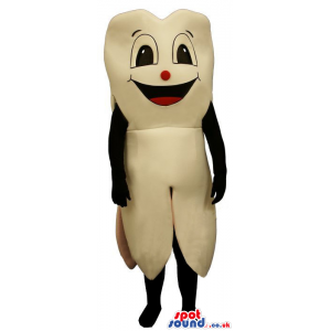 Customizable White Tooth Funny Mascot With Red Nose - Custom