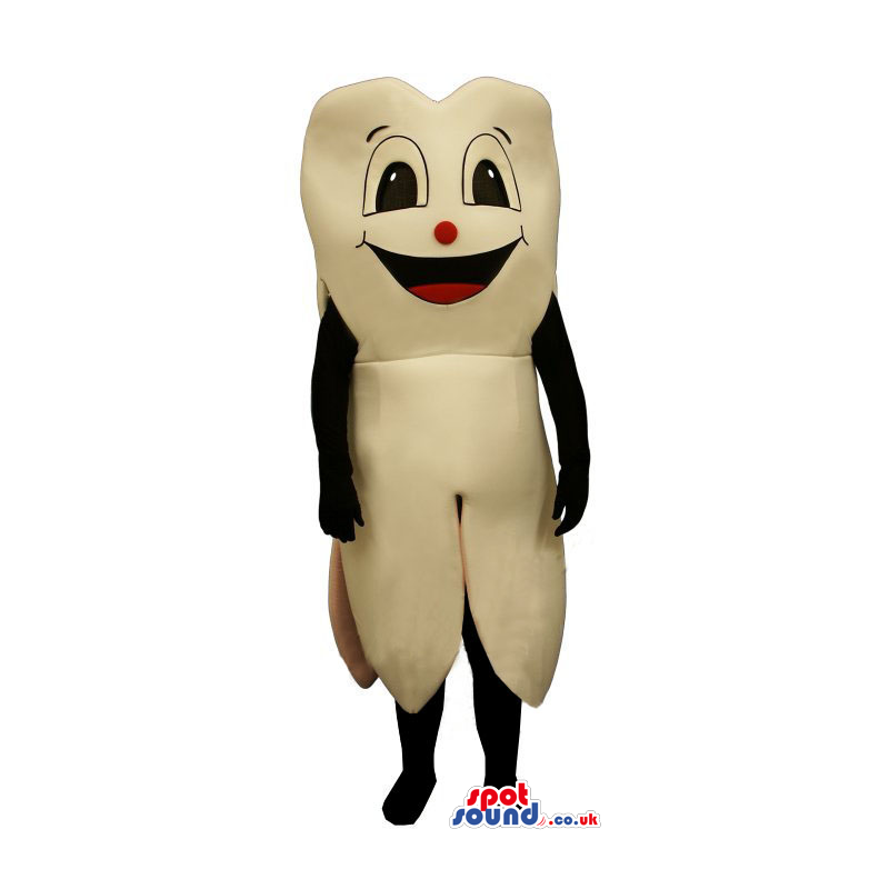 Customizable White Tooth Funny Mascot With Red Nose - Custom
