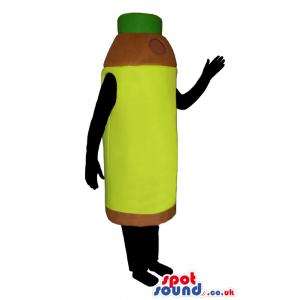 Green And Brown Customizable Bottle Mascot With Big Label -