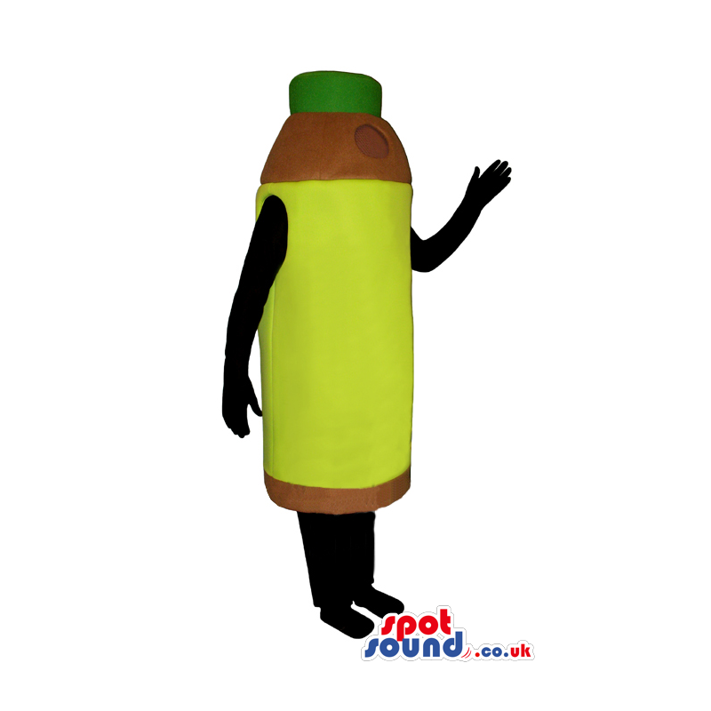 Green And Brown Customizable Bottle Mascot With Big Label -