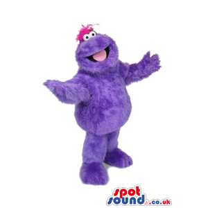 Plain And Customizable Purple Monster Mascot With Funny Pink