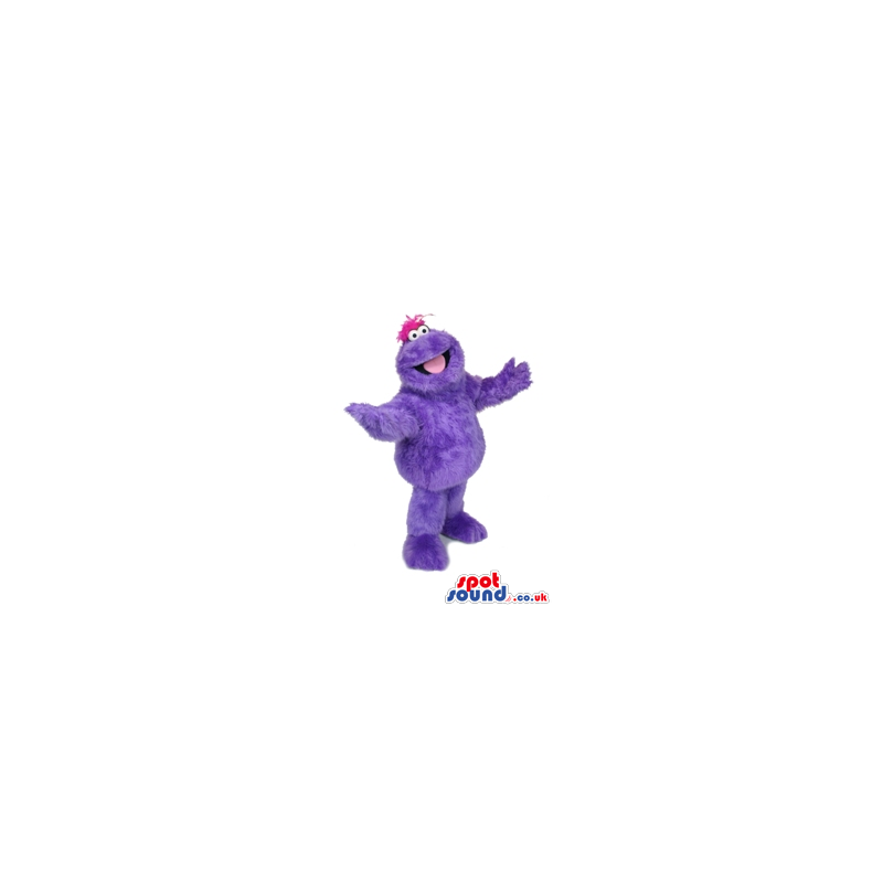 Plain And Customizable Purple Monster Mascot With Funny Pink