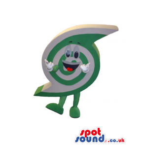 Customizable Green And White Funny Spiral Logo Mascot - Custom