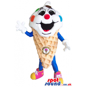 Customizable Ice-Cream Mascot With Logo And Colors - Custom