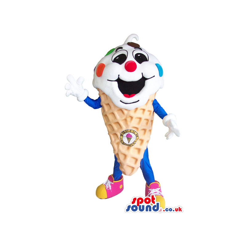 Customizable Ice-Cream Mascot With Logo And Colors - Custom