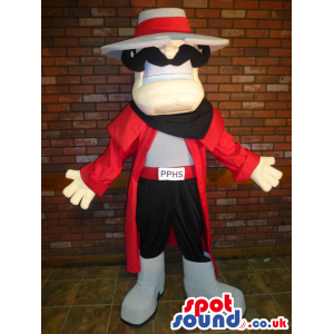 Human Character Mascot With A Mustache Wearing A Hat And Boots