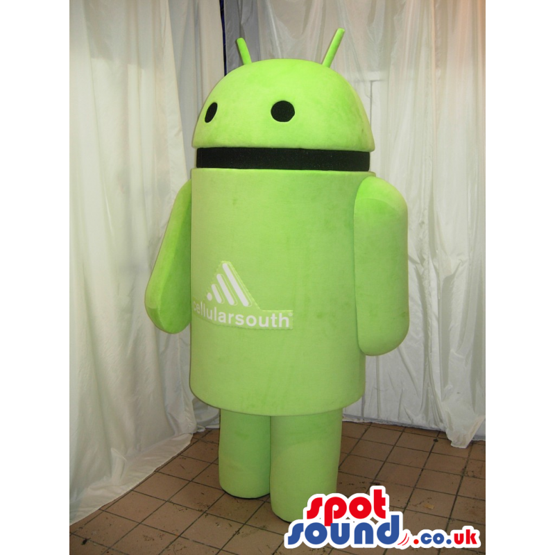 Green Android Technology Brand Name Mascot With Logo - Custom