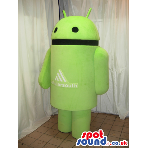 Green Android Technology Brand Name Mascot With Logo - Custom