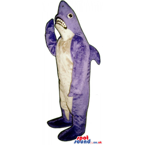 Purple And White Shark Ocean Animal Mascot With Fangs - Custom