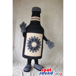 Customizable Beer Bottle Mascot With Logo And Brand Name -