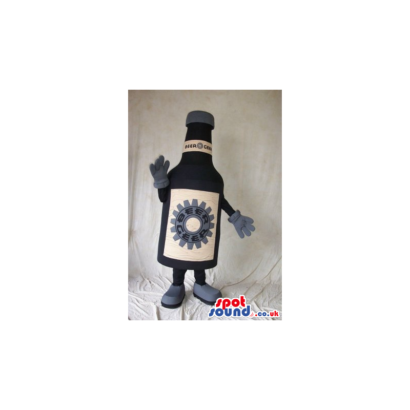 Customizable Beer Bottle Mascot With Logo And Brand Name -