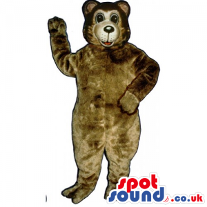 Customizable Plain Brown Plush Bear Animal Mascot With Happy