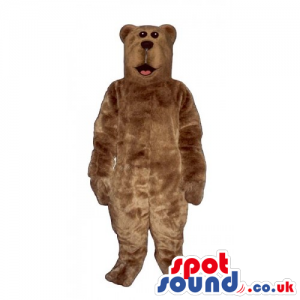 Customizable Plain Brown Plush Bear Animal Mascot With Black