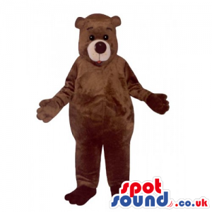 Customizable Plain Brown Plush Bear Animal Mascot With White