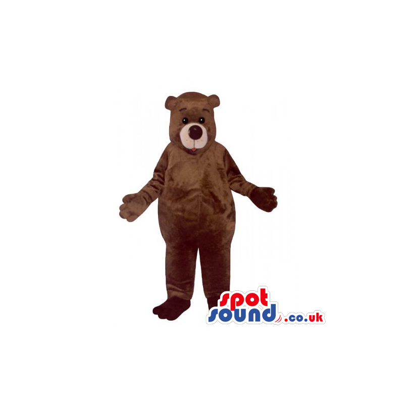 Customizable Plain Brown Plush Bear Animal Mascot With White