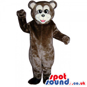 Customizable Plain Brown Bear Mascot With White Face And Ears -