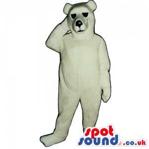 Customizable And Plain White Polar Bear Mascot With Black Nose