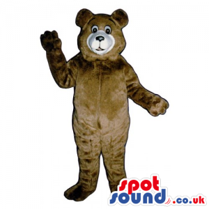 Customizable Plain Brown Bear Mascot With White Face - Custom