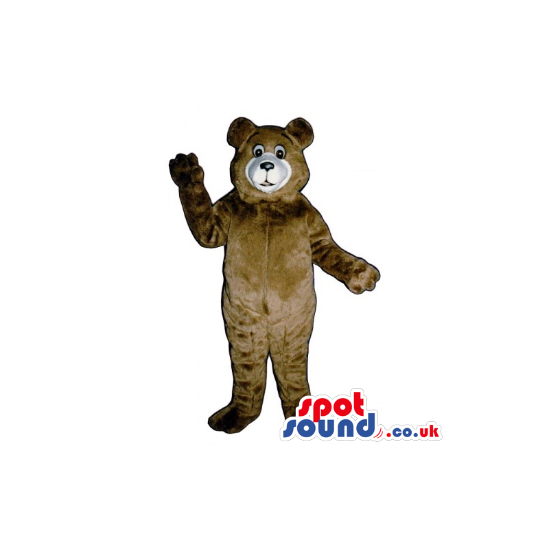 Customizable Plain Brown Bear Mascot With White Face - Custom