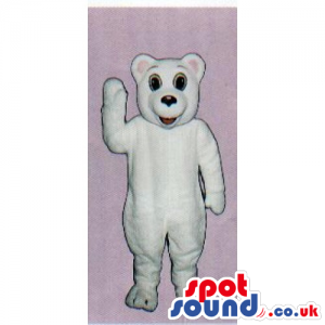 Customizable And Plain White Polar Bear Mascot With Pink Ears -