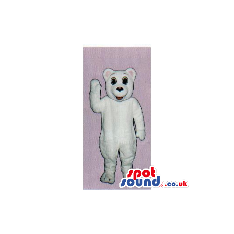 Customizable And Plain White Polar Bear Mascot With Pink Ears -