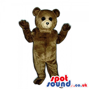 Customizable Brown Teddy Bear Mascot Wearing Overalls - Custom