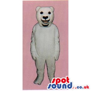 Customizable And Plain White Polar Bear Mascot With Visible