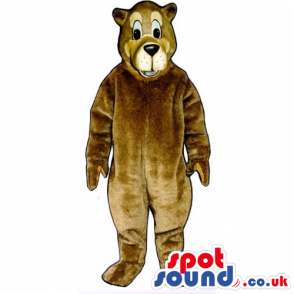 Customizable Light Brown Bear Mascot With Beige Face - Custom