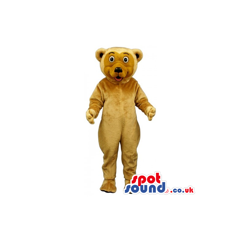 Customizable Plain Beige Bear Mascot With A Brown Face - Custom