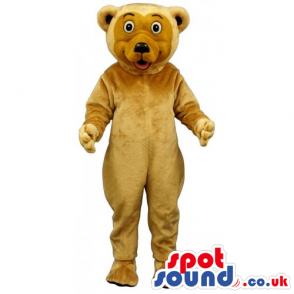 Customizable Plain Beige Bear Mascot With A Brown Face - Custom