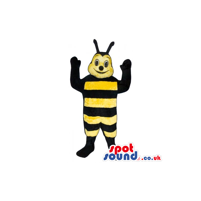 Customizable Bee Insect Mascot With Stripes And Happy Face -