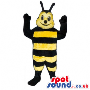 Customizable Bee Insect Mascot With Stripes And Happy Face -