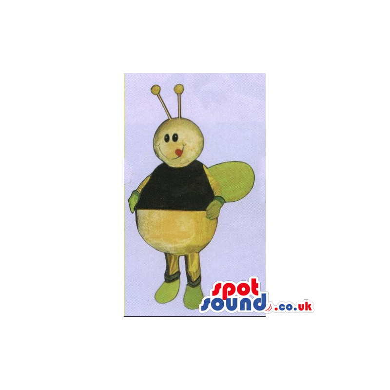 Green And Yellow Bug Insect Mascot With Funny Antennae - Custom