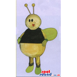 Green And Yellow Bug Insect Mascot With Funny Antennae - Custom