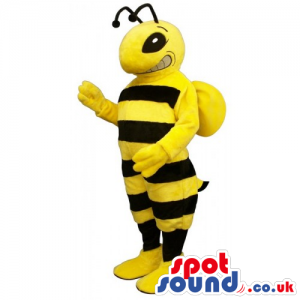 Customizable Bee Insect Mascot With Stripes And Funny Smile -
