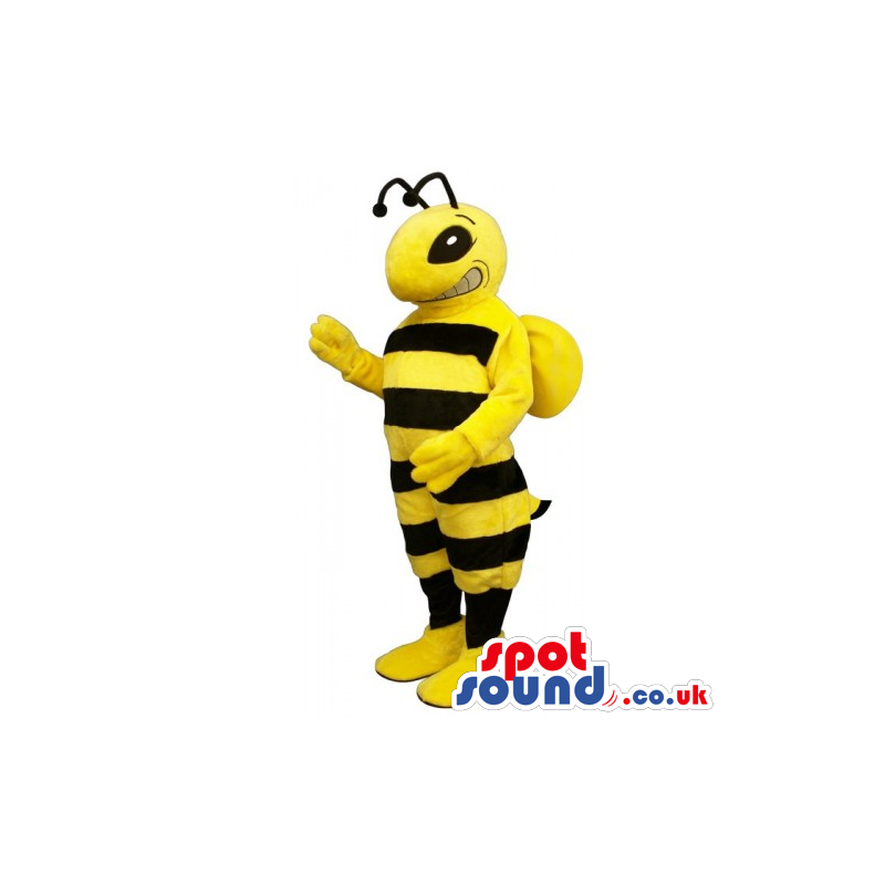 Customizable Bee Insect Mascot With Stripes And Funny Smile -