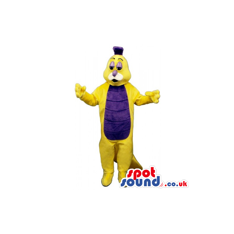 Yellow And Purple Plain And Customizable Caterpillar Bug Mascot