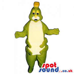 Customizable Green Caterpillar Bug Mascot With Beige Belly -