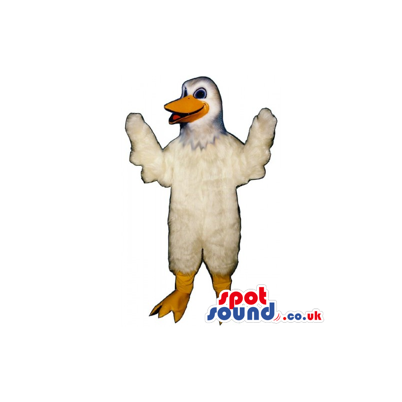 Customizable And Plain White Duck Animal Mascot With Open Beak