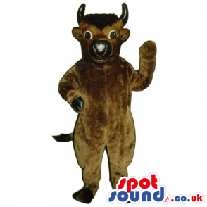 Customizable Brown Bull Animal Mascot With Nose Ring - Custom