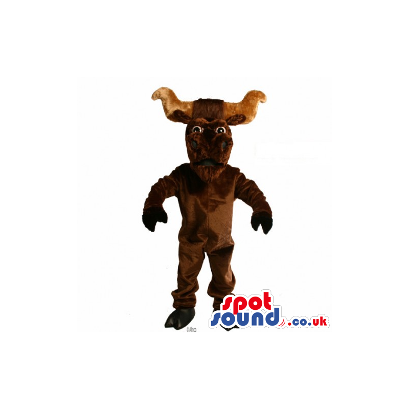 Customizable Plain Dark Brown Buffalo With Big Horns - Custom