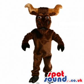 Customizable Plain Dark Brown Buffalo With Big Horns - Custom