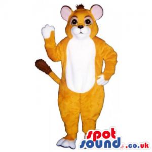 Customizable Light Brown Cat Mascot With A White Belly - Custom