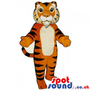 Customizable Orange Tiger Animal Mascot With White Belly -