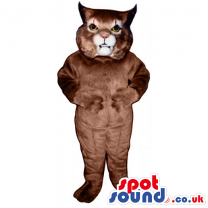 Customizable Brown Wildcat Mascot With A White Mouth - Custom