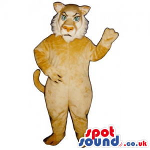 Customizable Light Brown Lion Mascot With A White Beard -