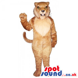 Customizable And Plain All Light Brown Cat Animal Mascot -