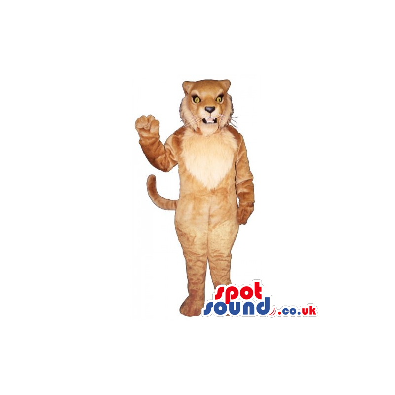 Customizable And Plain All Light Brown Cat Animal Mascot -
