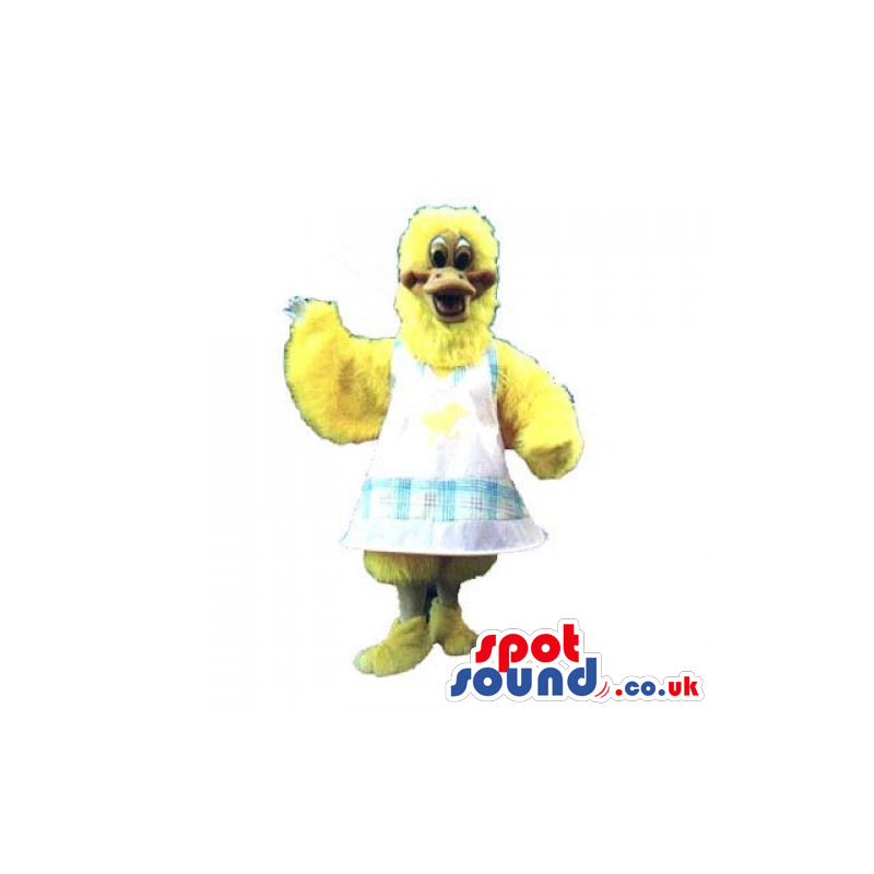 Yellow Chicken Or Hen Mascot Wearing A White Apron - Custom