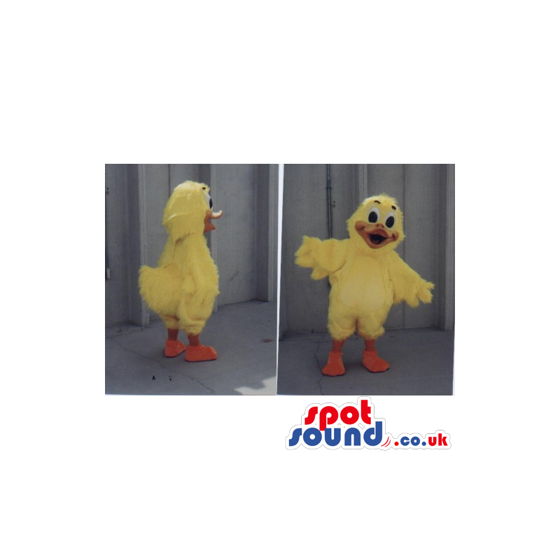 Customizable Funny Yellow Duck Mascot With Orange Beak - Custom